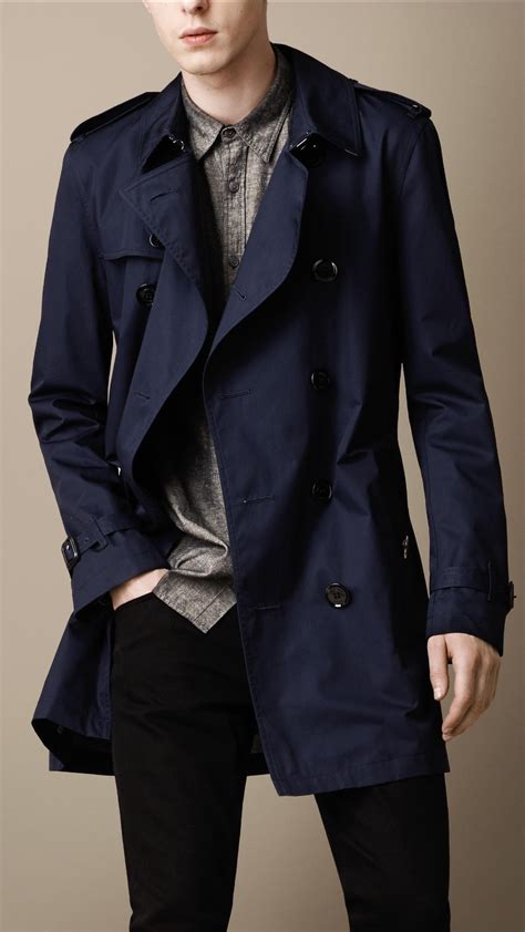 burberry blue and black trench coat men|burberry men's trench coat sale.